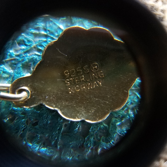 RARE vintage Norway sterling enamel bracelet, 6.5" - Picture 5 of 8